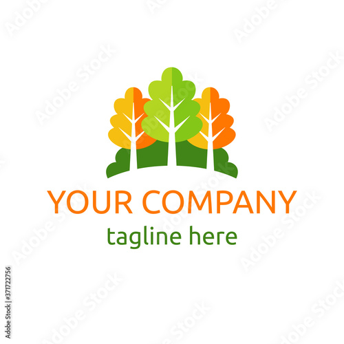 Vector logo - grove or trees or forest in sybolic concept - for ecology, environment, botanical garden, park, wildlife sanctuary photo