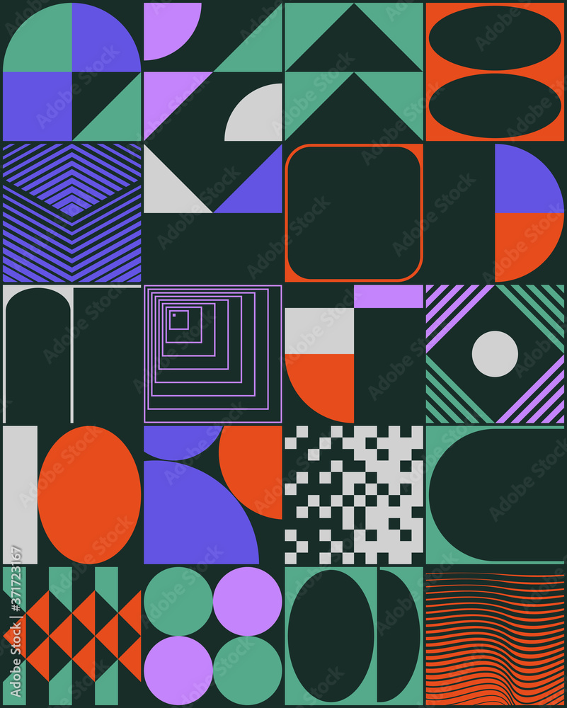 Obraz premium Brutalism Design Abstract Vector Pattern