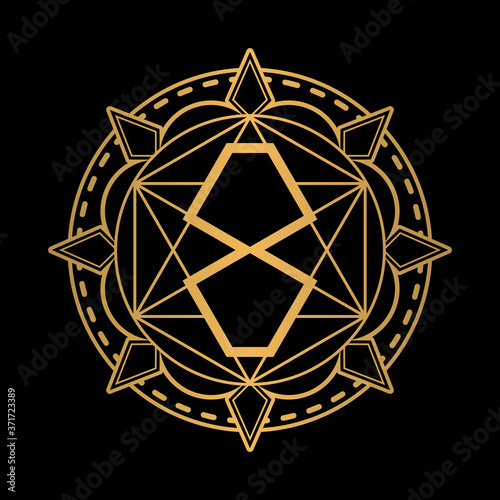 mandala number eight spiritual icon illustration