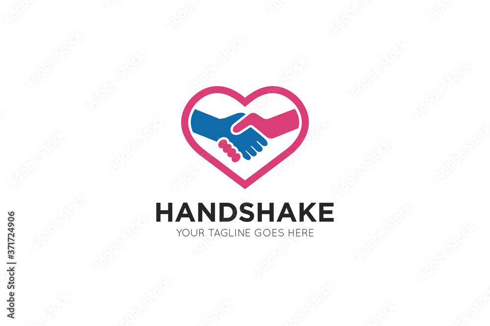 handshake logo, icon, symbol, vector illustration design template