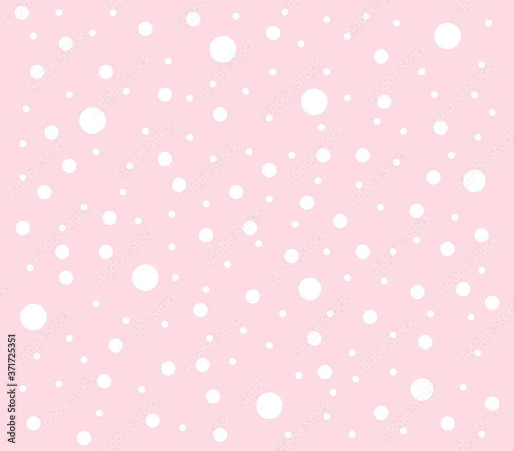 White polka dot on pink background. Pink background texture. 
