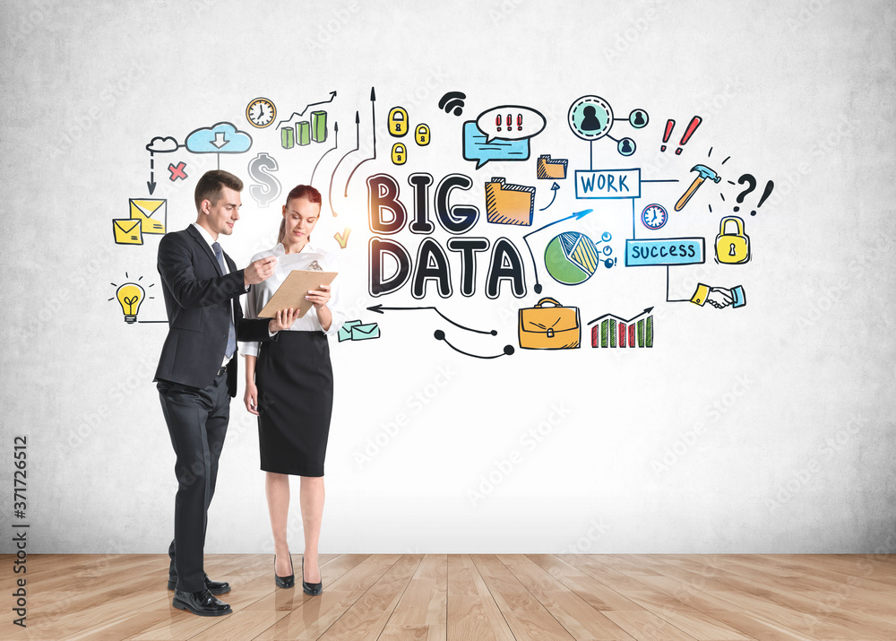 Man and woman, big data sketch