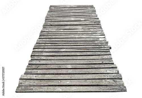 Fotografie wooden bridge isolated on white