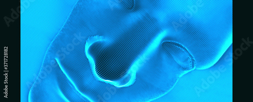 Network forming AI human face. Technology and robotics concept. Anonymous social masking. Cyber crime and cyber security vector illustration.