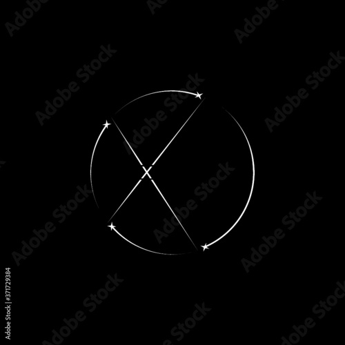 Letter X logo design isolated on dark background