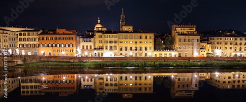 Night landscape of the Arno river of Florence (Firenze), Italy. © otmman