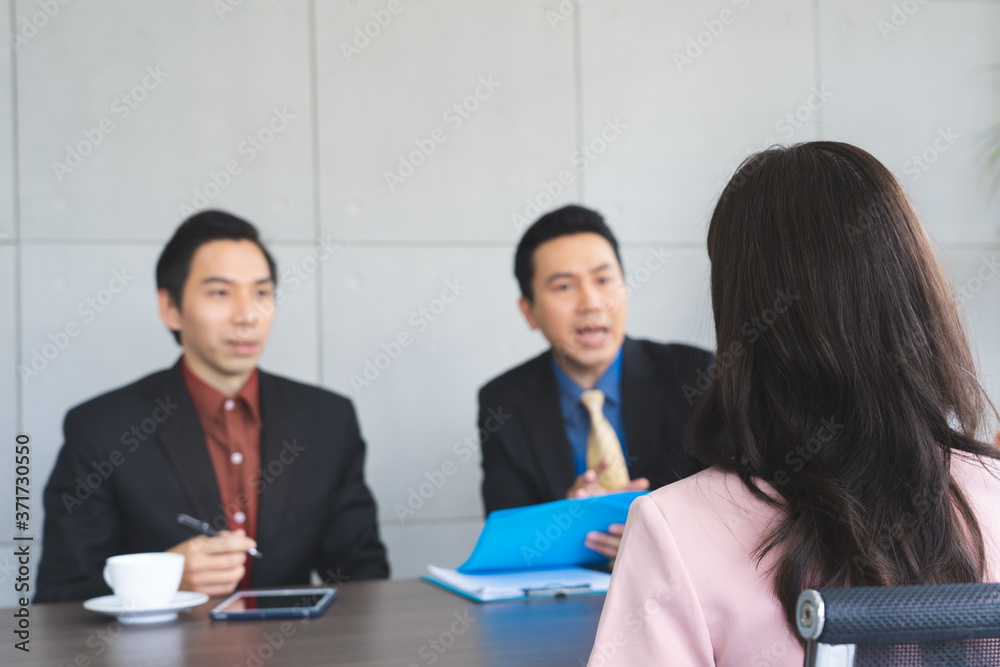 Asian candidate woman on job hiring interviewing with HR Asian candidate woman on job hiring interviewing with HR