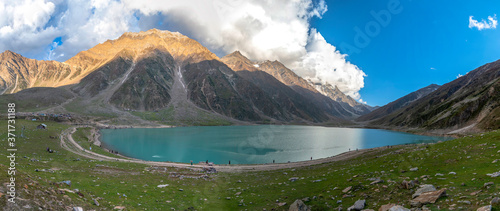 panoramic landscape of saiful malook lake in kaghan valley ,Khyber Pakhtunkhwa  photo