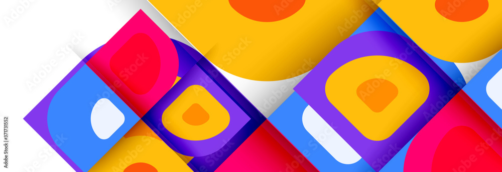 Set of vector modern geometric abstract backgrounds with repeating abstract round shapes patterns and shadow effects Set of vector modern geometric abstract backgrounds with repeating abstract round shapes patterns and shadow effects