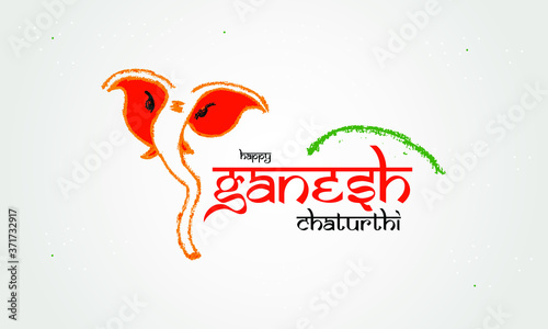 innovative vector illustration of Lord Ganpati on Ganesh Chaturthi with creative design illustration of Lord Ganesha (Celebrate in India for Hindu Lord Ganpati)