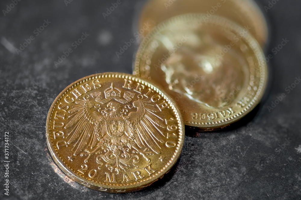 Deutsche Goldmünzen, 20 Mark, Kaiserreich Stock Photo | Adobe Stock
