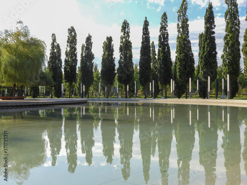 view of the park of versailles palace