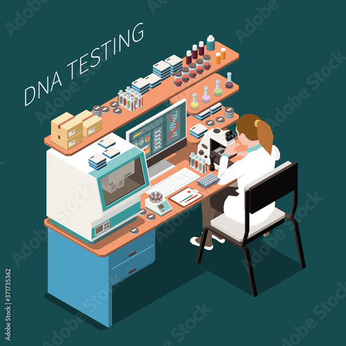 Genetics Isometric Illustration