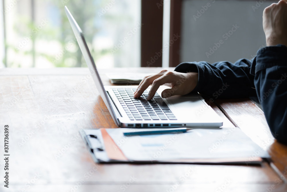 Hacker woman stealing data by using laptop. Hacker woman stealing data by using laptop.