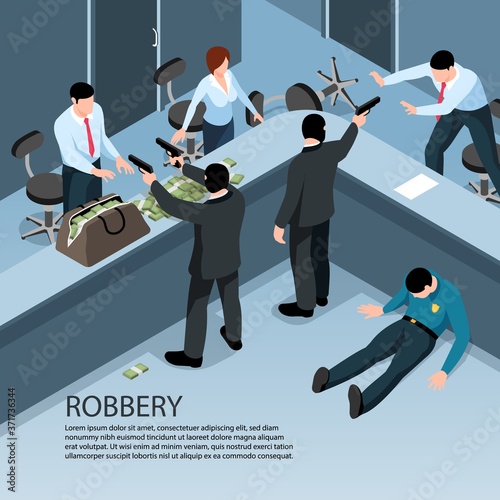 Isometric Robbery Criminal Background