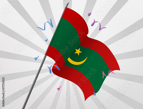 The flag flies across from the country of Mauritania