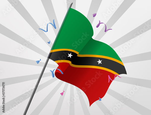 The flag fluttered across from the country of Saint Kitts