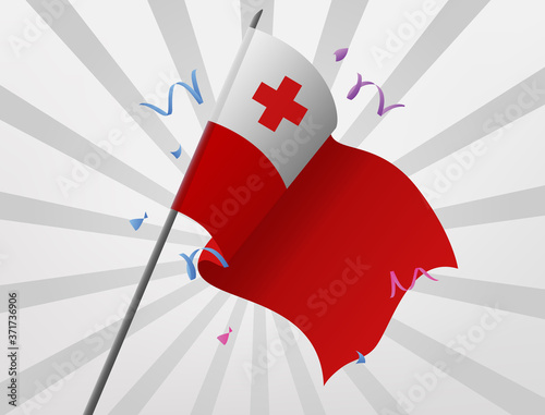 The flag fluttered across from the country of Tonga