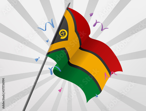 The flag fluttered across from the country of Vanuatu