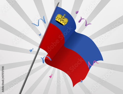 The Liechtenstein celebration flag flew at a height