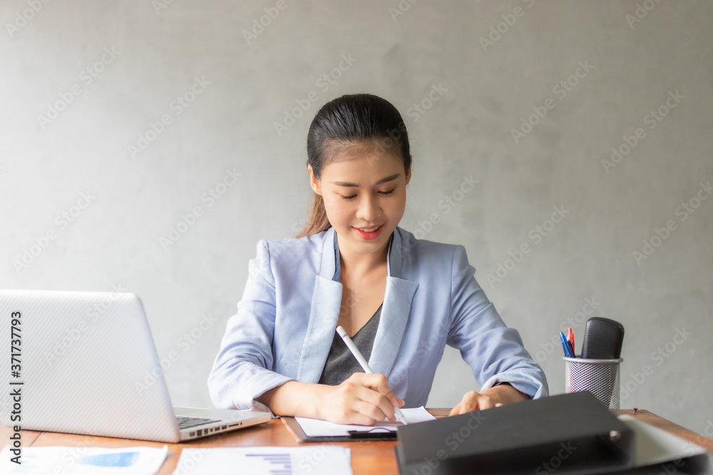Business asian woman working at home with online technology Business asian woman working at home with online technology
