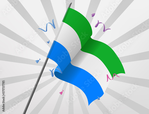 The Sierra Leone celebratory flag flew at a height