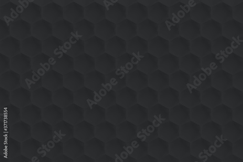 Hexagon 3D abstract background. Bees cells honeycomb texture. Three-dimensional render illustration.