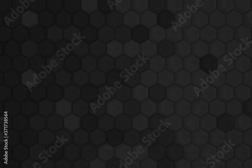 Hexagon 3D abstract background. Bees cells honeycomb texture. Three-dimensional render illustration. © artistmef