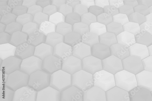 Fototapeta Naklejka Na Ścianę i Meble -  Hexagon 3D abstract background. Bees cells honeycomb texture. Three-dimensional render illustration.