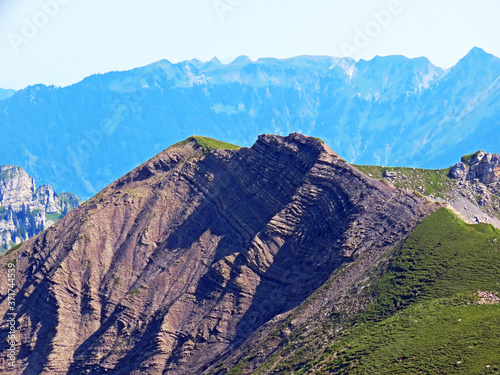 Alpine peak Schnidengrätli (Schnidengraetli or Schnidengratli) in the Uri Alps mountain massif, Melchtal - Canton of Obwald, Switzerland (Kanton Obwalden, Schweiz) photo