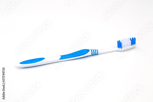 Toothbrush isolated on white background, oral and dental cleaning supplies