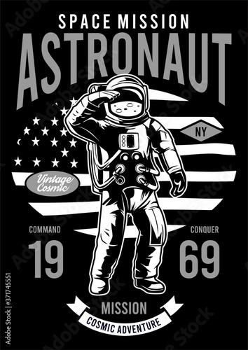 astronaut with american flag