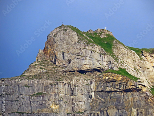 Alpine peak Haupt or Brünighaupt (Bruenighaupt oder Brunighaupt) in the Uri Alps mountain massif, Melchtal - Canton of Obwald, Switzerland (Kanton Obwalden, Schweiz) photo