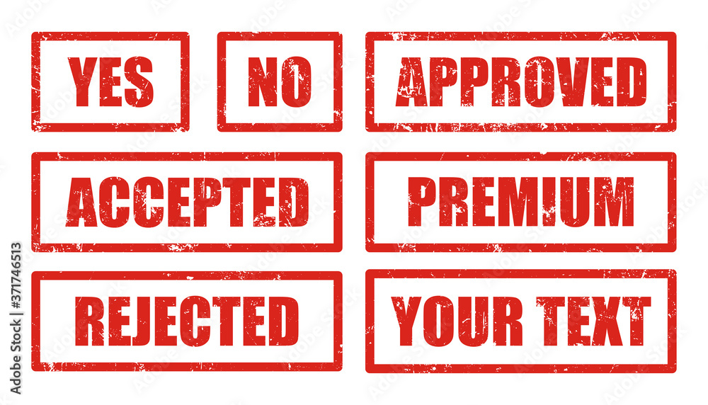 Vector Grunge Textured Yes, No, Approved, Accepted, Rejected Stamps Vector Grunge Textured Yes, No, Approved, Accepted, Rejected Stamps