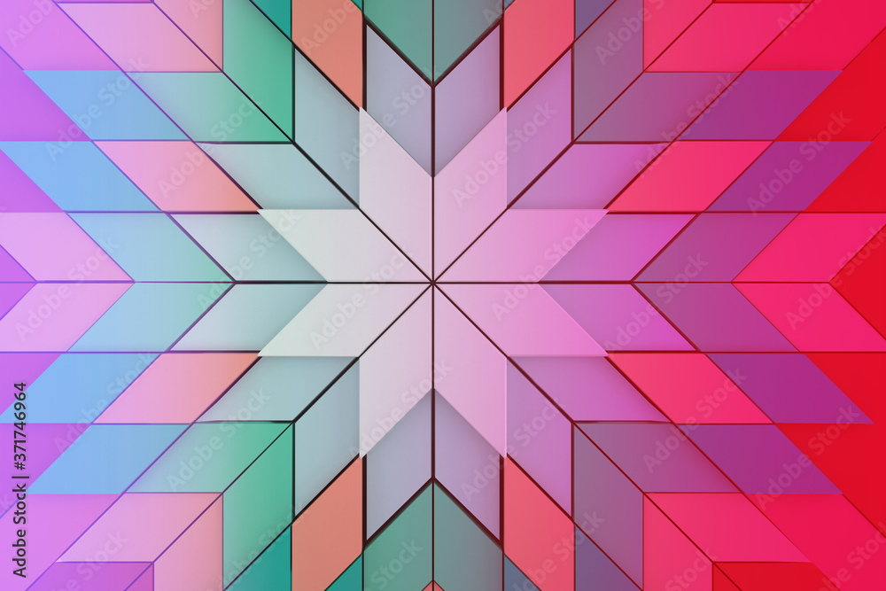 Fototapeta premium Bricks abstract background. Colorful wall texture. Three-dimensional render illustration.