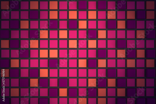 Bricks abstract background. Colorful wall texture. Three-dimensional render illustration.