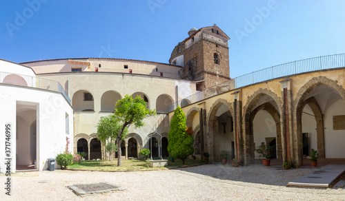cloister of san francesco in Aversa with frescoes