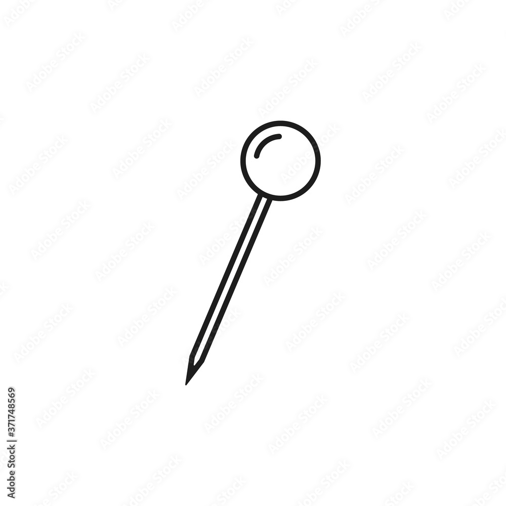 Pushpin icon. Vector. line style. Isolated. Pushpin icon. Vector. line style. Isolated.