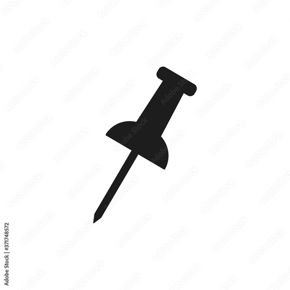 Push pin icon. Vector. Isolated. Push pin icon. Vector. Isolated.