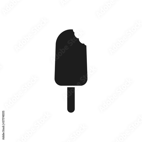 Ice cream icon. Bitten ice cream. Vector. Isolated.