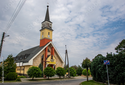 Roman Catholic Church of St. Brother Albert in Mirkow, in Poland. Church building in the Archdiocese of Wrocław  photo