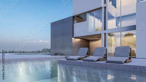 3D Rendering Of Swimming Pool House Visualisation