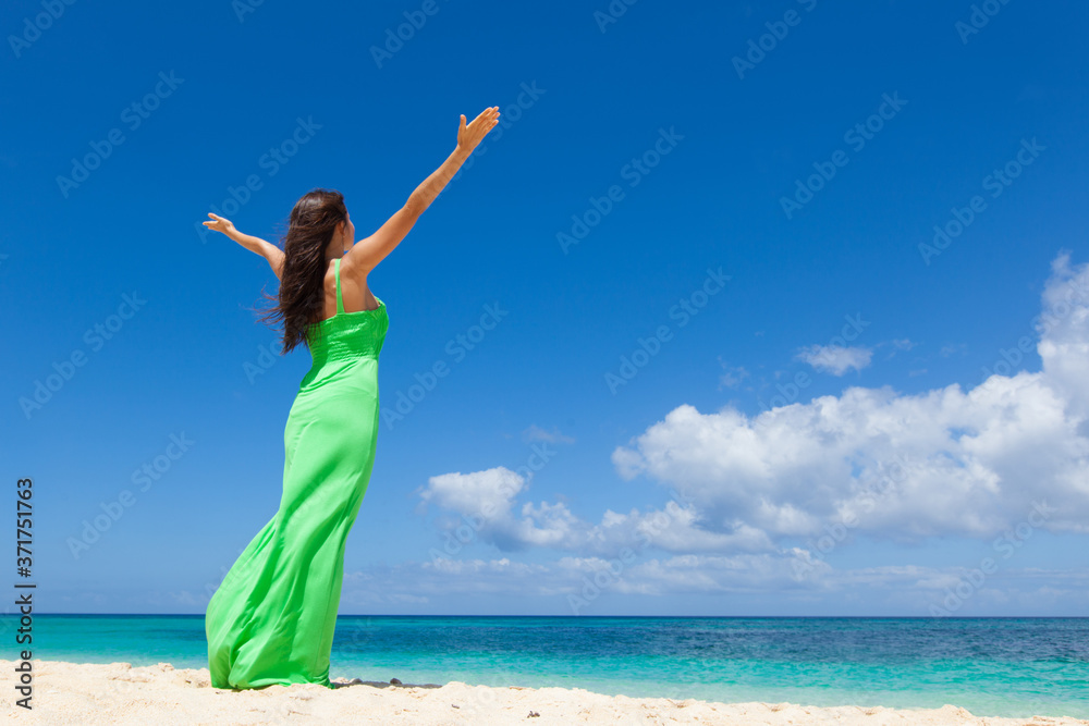 Woman enjoy vacation on beach