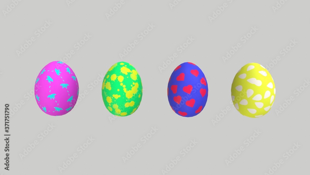 colorful easter eggs Low-poly 3D model colorful easter eggs Low-poly 3D model