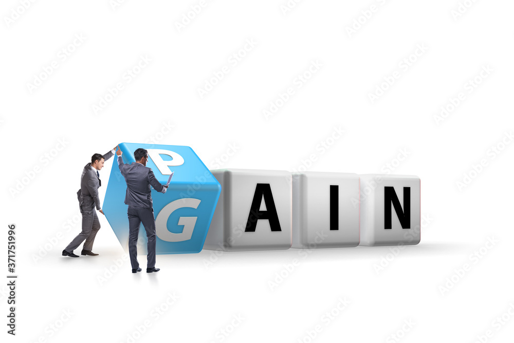 No pain no gain concept with businessman No pain no gain concept with businessman