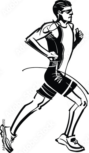 Fototapeta Naklejka Na Ścianę i Meble -  vector illustration of a running athlete