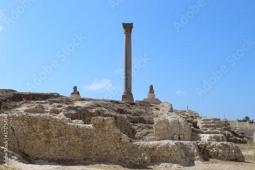 Serapeum and Pompey`s Pillar and the sphinx.
 photo