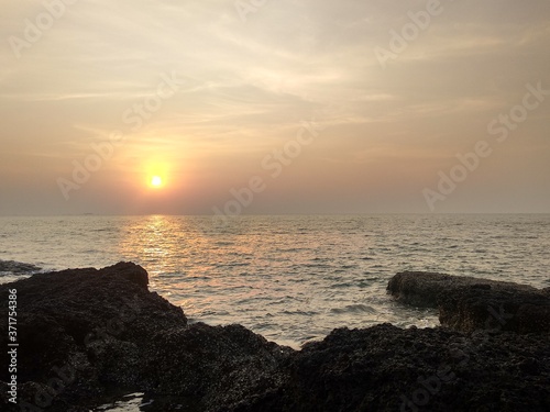 sunset at the beach. © saurabh
