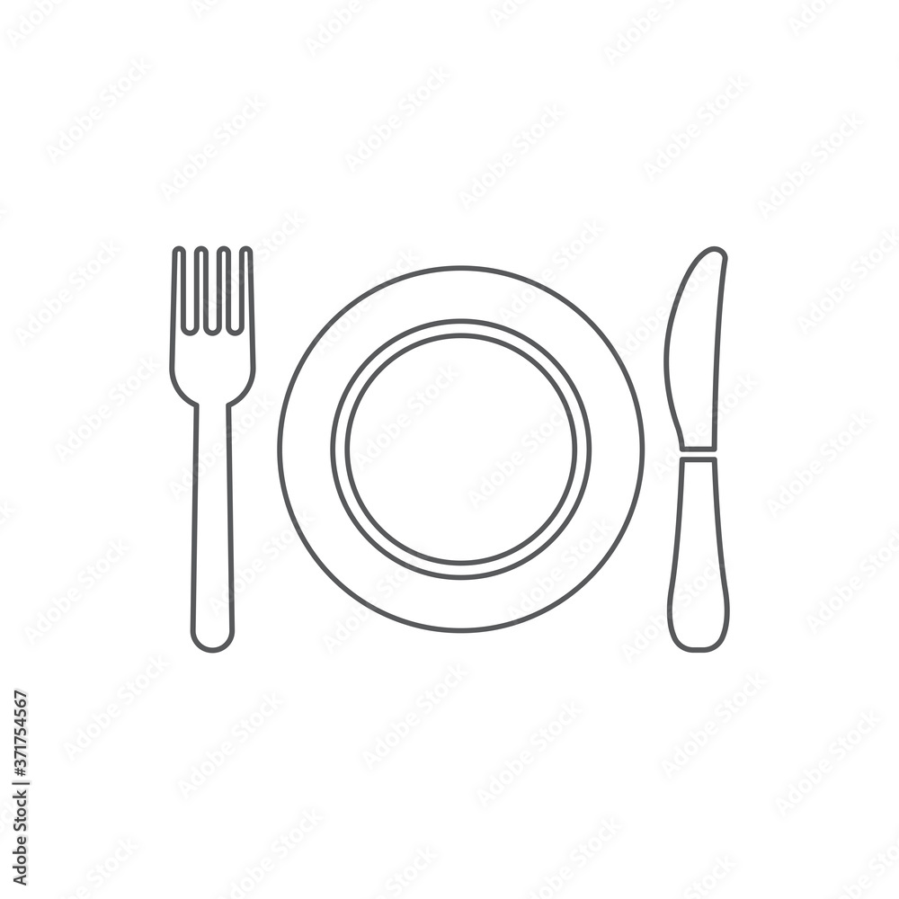Plate, fork and knife icon. Restaurant symbol modern, simple, vector, icon for website design, mobile app, ui. Vector Illustration Plate, fork and knife icon. Restaurant symbol modern, simple, vector, icon for website design, mobile app, ui. Vector Illustration