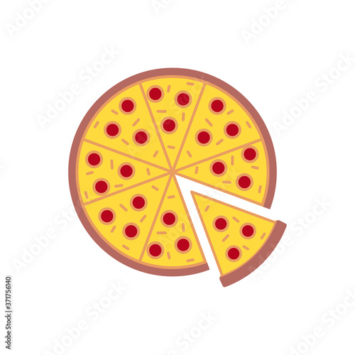 Colorful pizza icon. Pizza symbol modern, simple, vector, icon for website design, mobile app, ui. Vector Illustration
